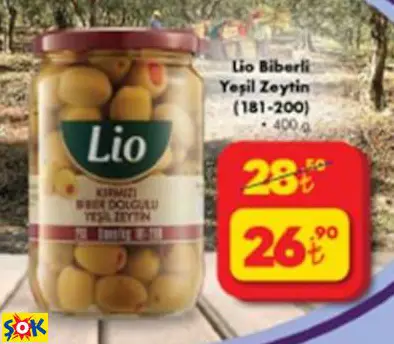 LİO BİBERLİ YEŞİL ZEYTİN 400GR LİO BİBERLİ YEŞİL ZEYTİN 400GR
